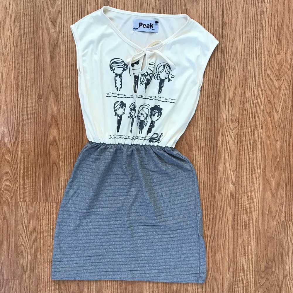 Ivory/Gray Dress with Bow